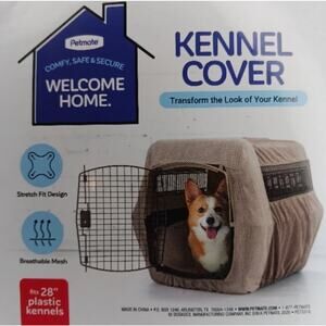 Petmate 32" Kennel Cover Black for Plastic Dog Crate Welcome Home New